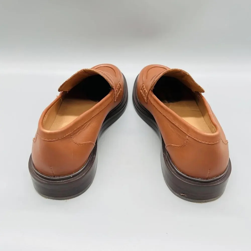 Madewell Shoes Womens 9 Brown Leather Vernon Penny Loafer Flats Slip On Casual